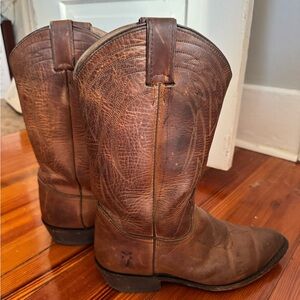 Frye Tan Leather Western Boots